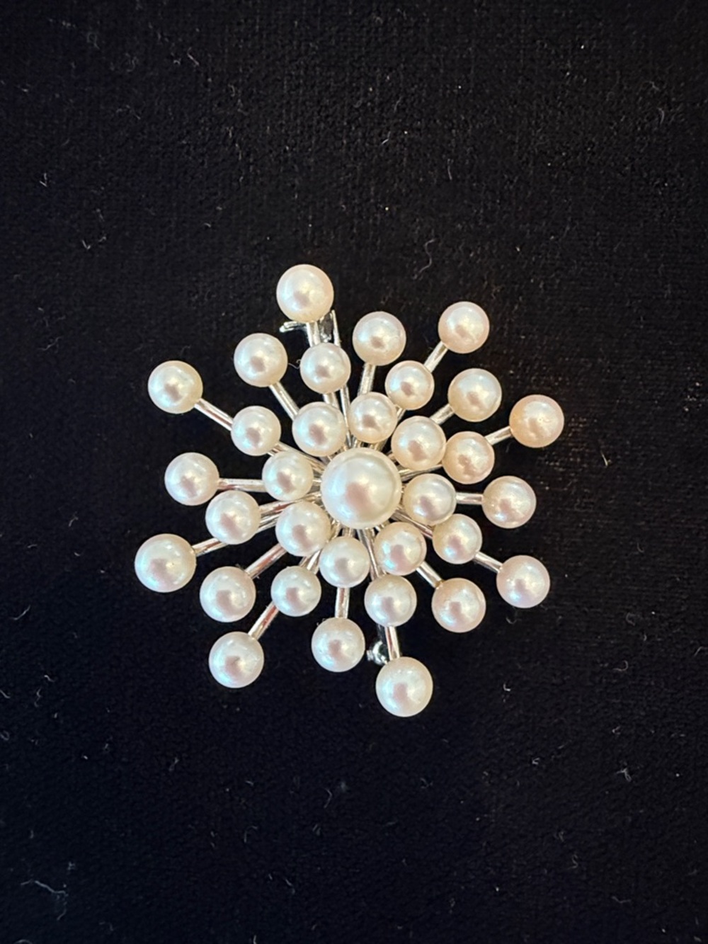 Pearl Burst Brooch - White Pearl Floral Pin